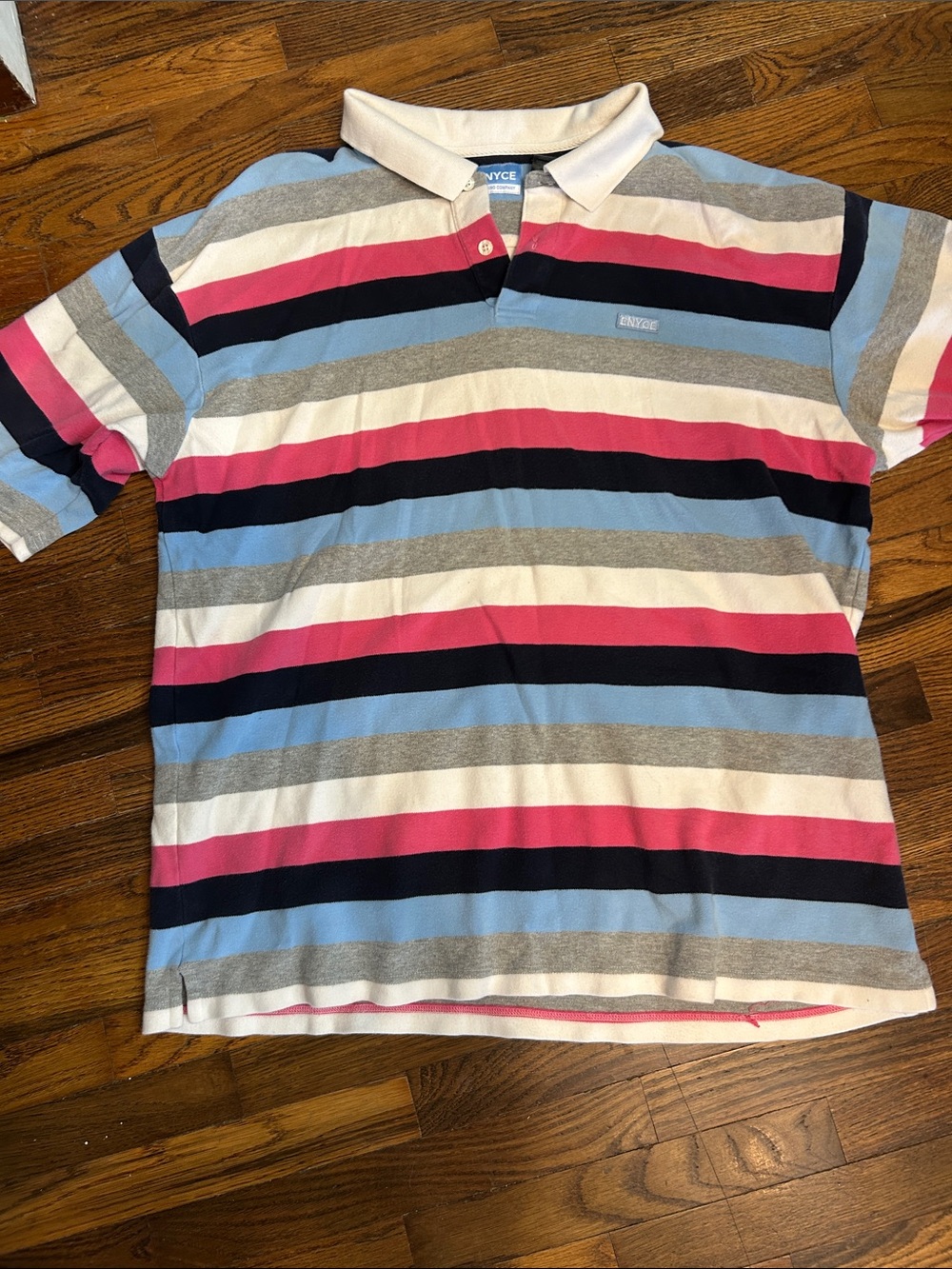 Enyce Men's Short Sleeve Striped Polo in Blue, Pink, White, Gray, Black